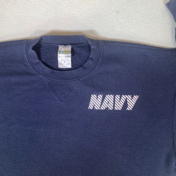 Vintage Go Navy crewneck sweater USA medium blue - Picture 3 of 6